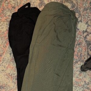 Black and Olive Green Skirts